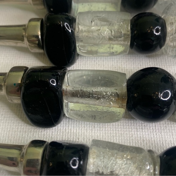 4 Glass Beaded Stainless Steel Forks Appetizers Olives Charcuterie Cocktail Set - Picture 7 of 15